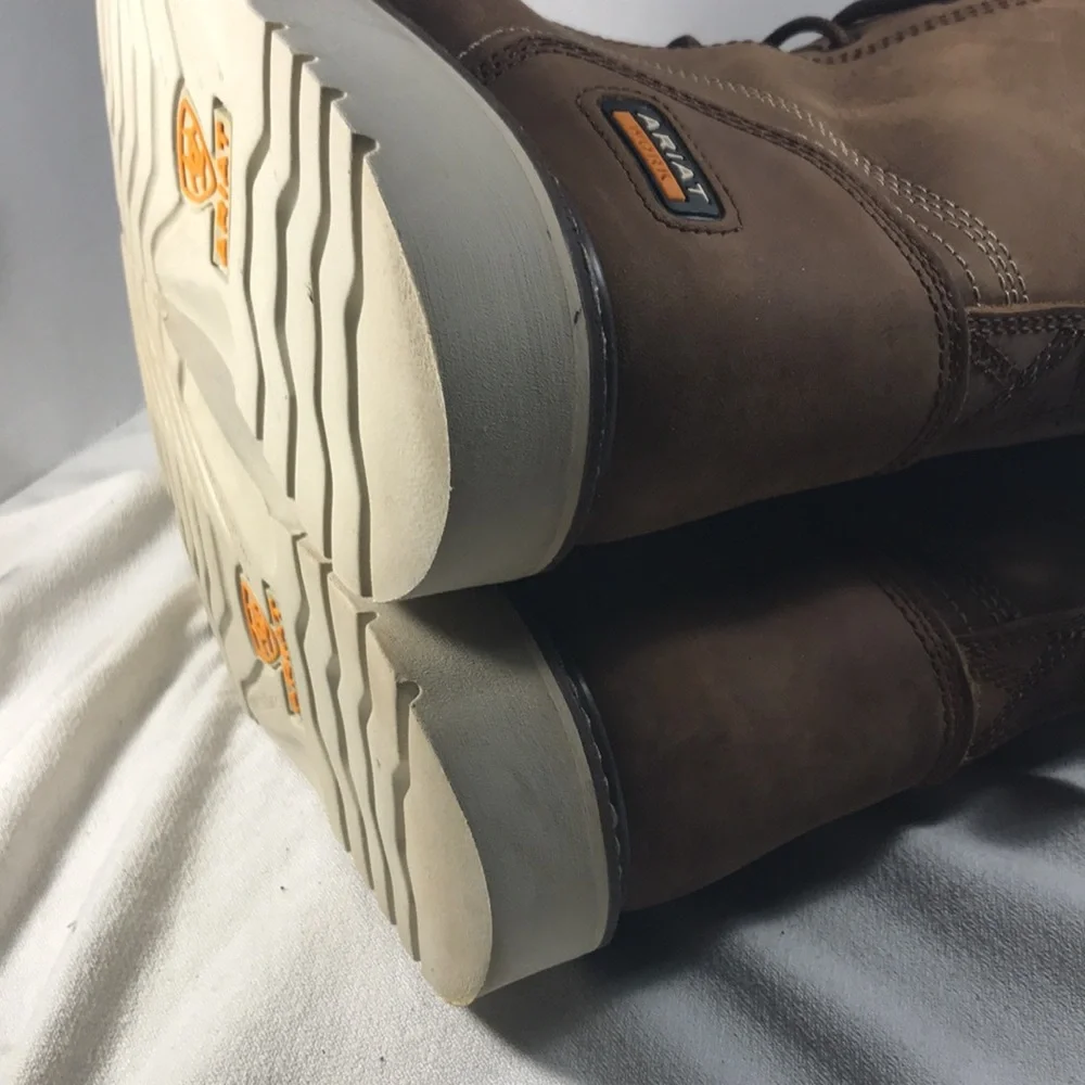 Ariat Men's Brown Rebar Wedge  Moc Toe 6” Waterproof Lace Up Work Boots